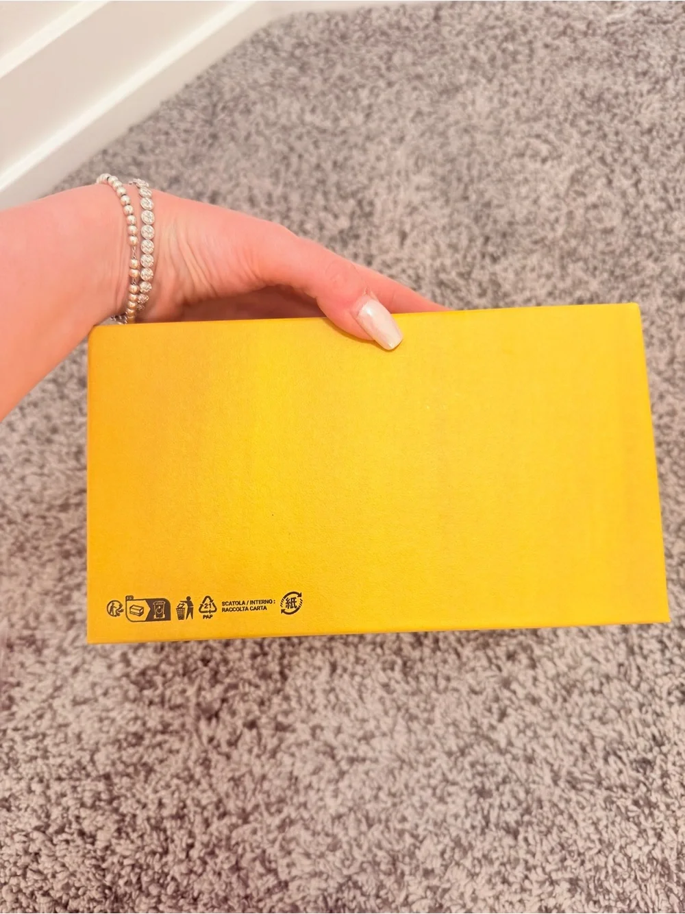 Fendi Yellow and Black Branded Gift Box and Glasses Cloth